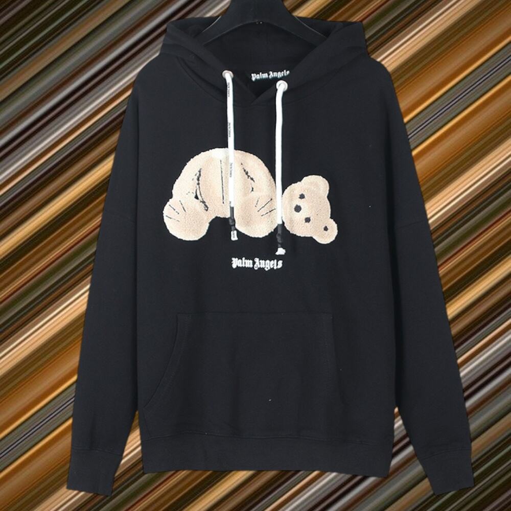 Palm Angels Men's Black Hooded Sweatshirt